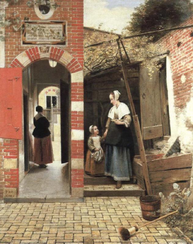 Pieter de Hooch the courtyard of a house in delft